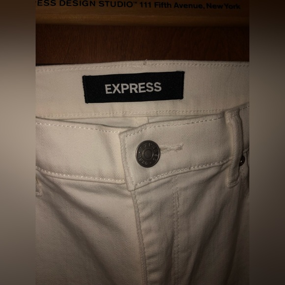 Express destructed cropped stretch jeans size 10 NWOT - Picture 6 of 13